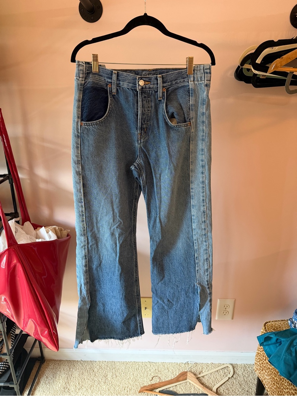 Etica Two-Tone Blue Wide Leg Jeans